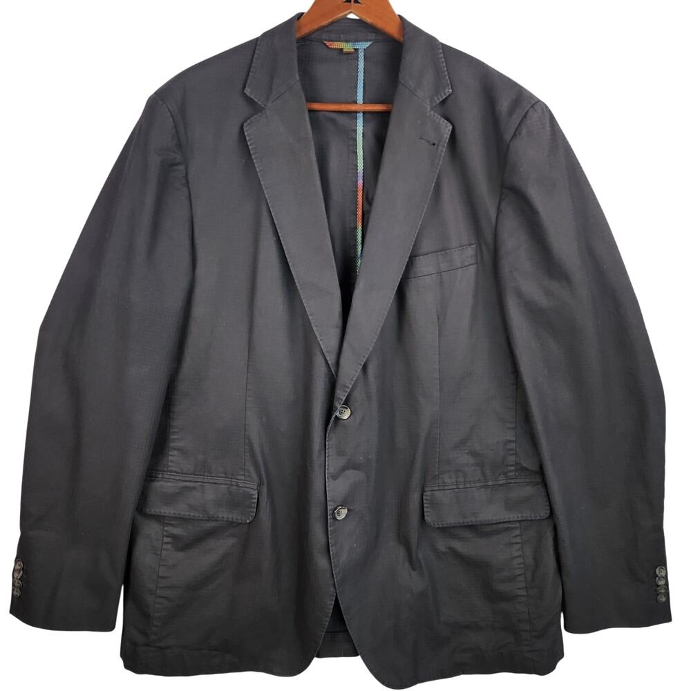 Patrick James Casual Cotton Blazer Black Men’s 44L Unstructured EUC